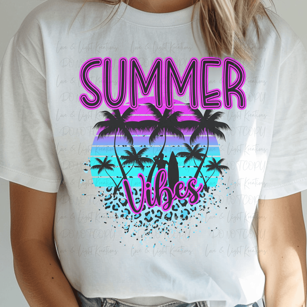 Neon Summer Vibes Purple, Blue and Leopard Print