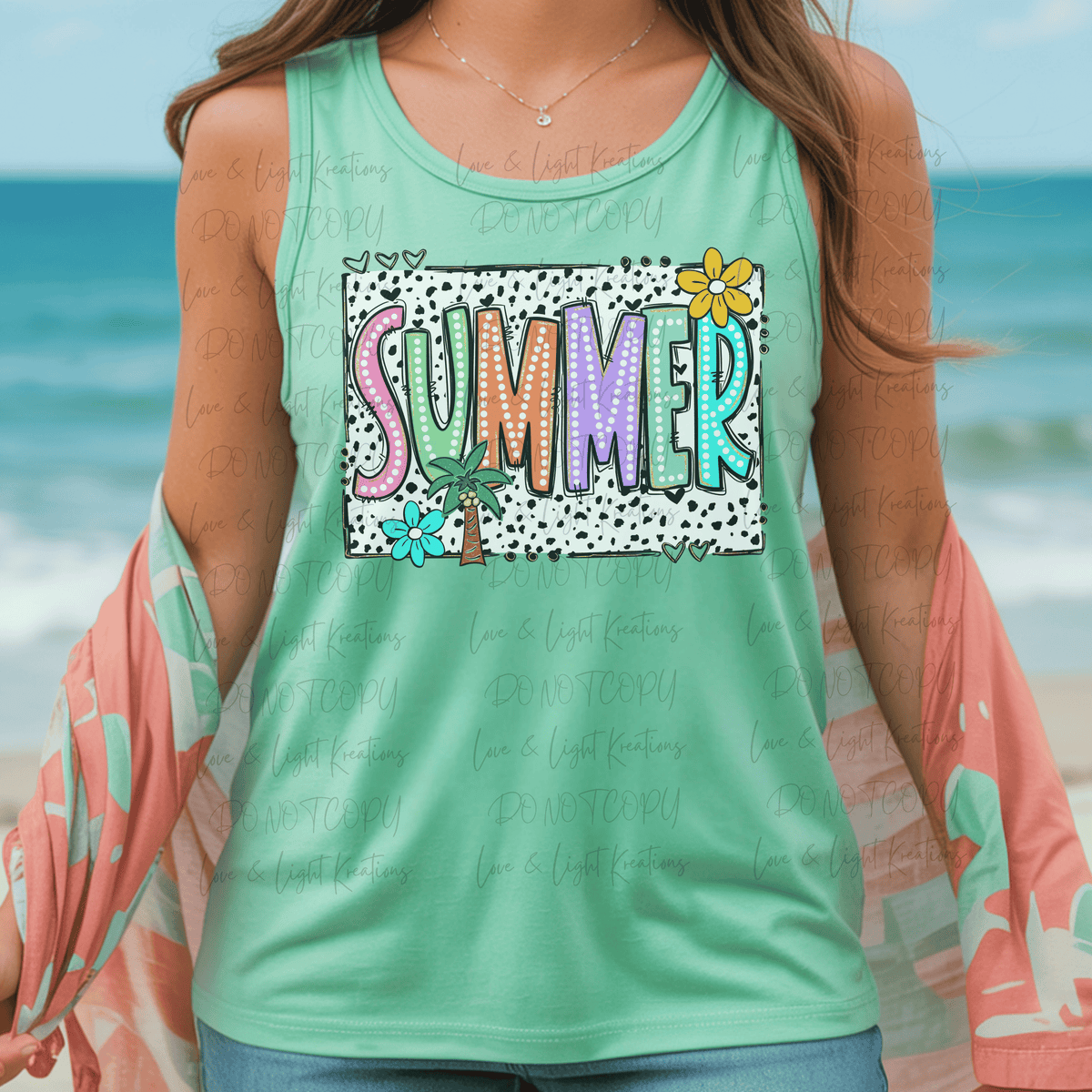 Neon Summer with Black Polka Dots