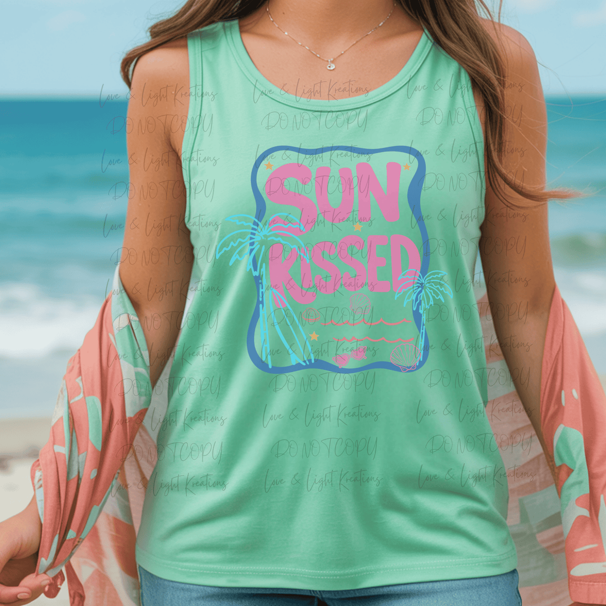 Neon Sun Kissed with Palm Tree and Surf Board