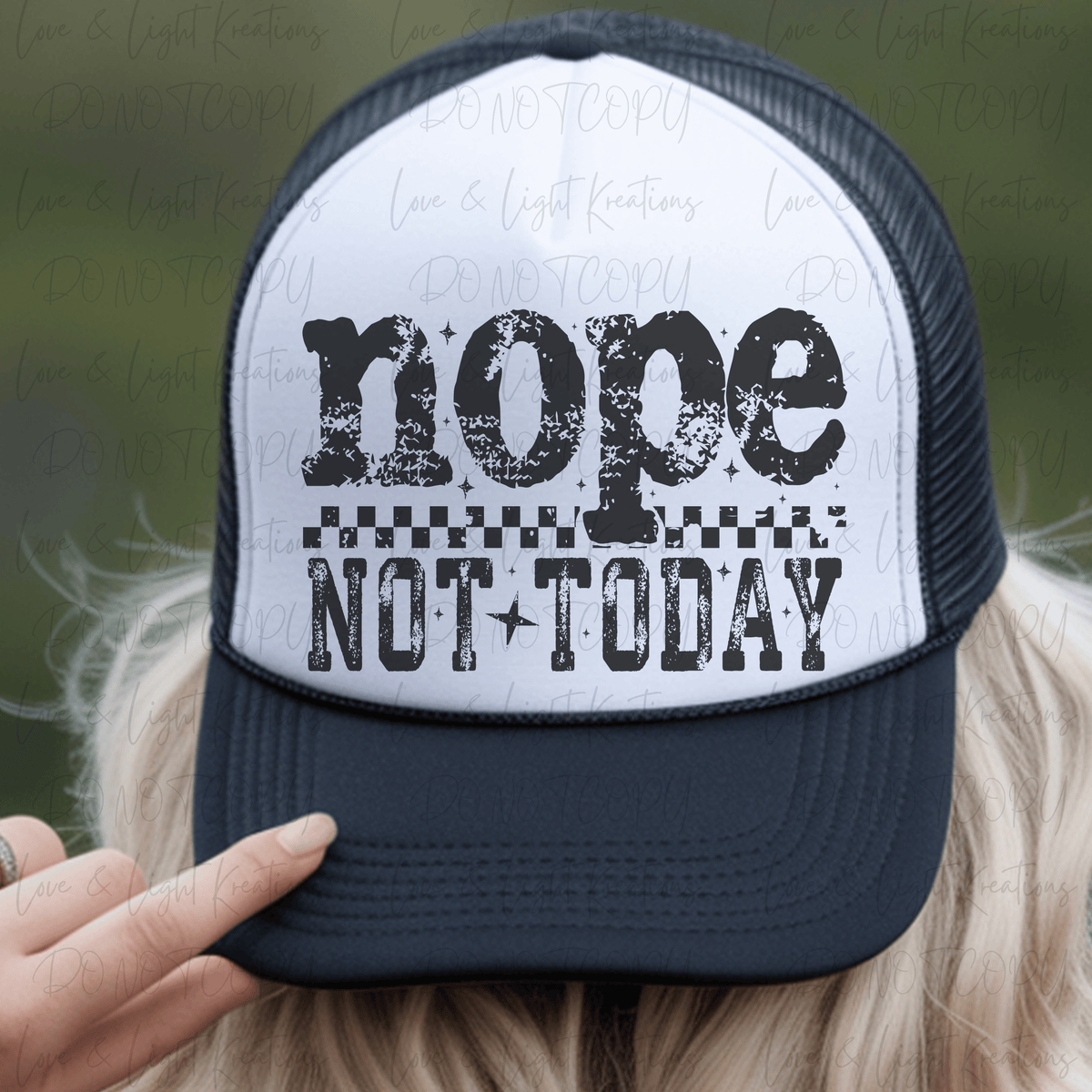 Nope Not Today Checkered Black