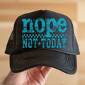 Nope Not Today Checkered Blue
