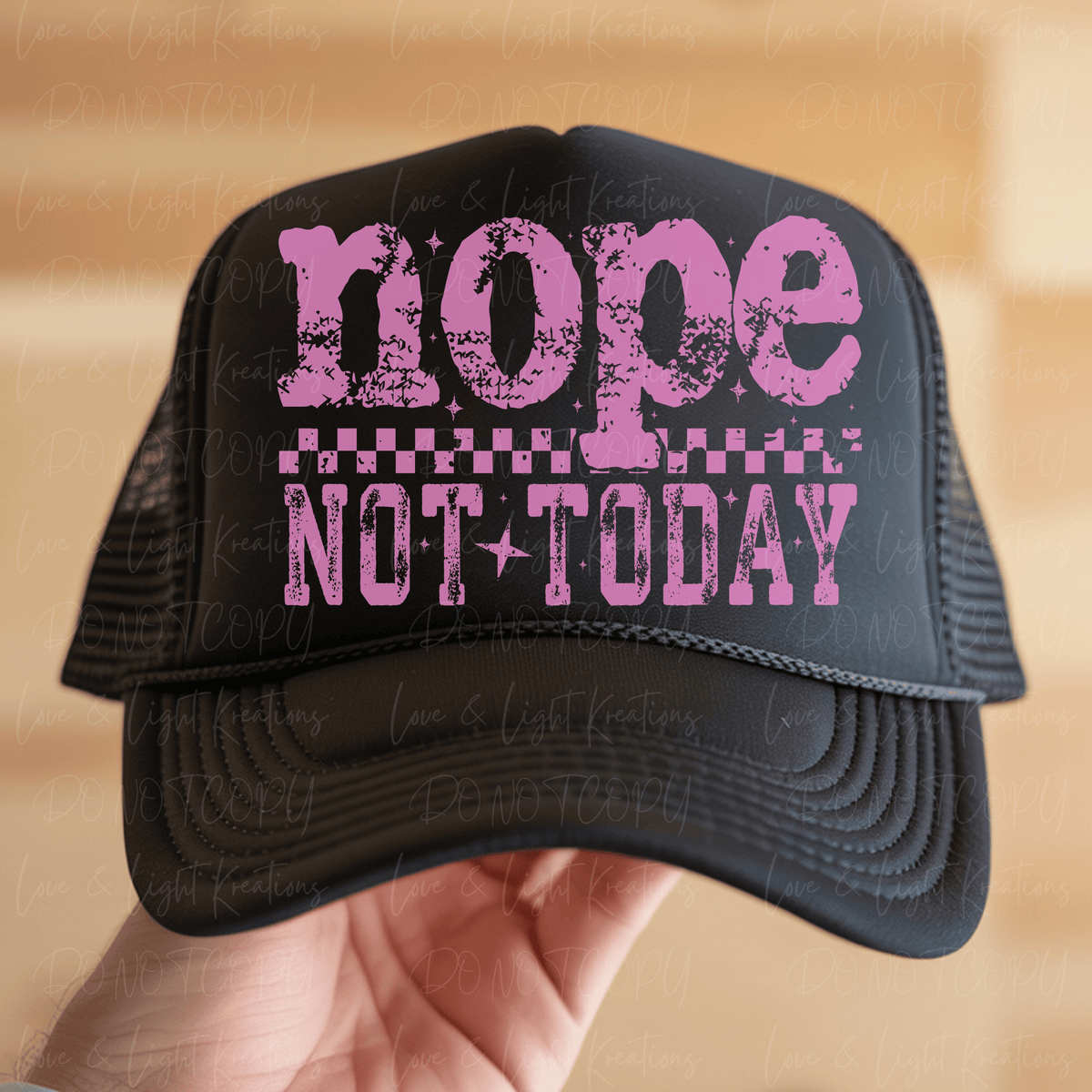 Nope Not Today Checkered Pink