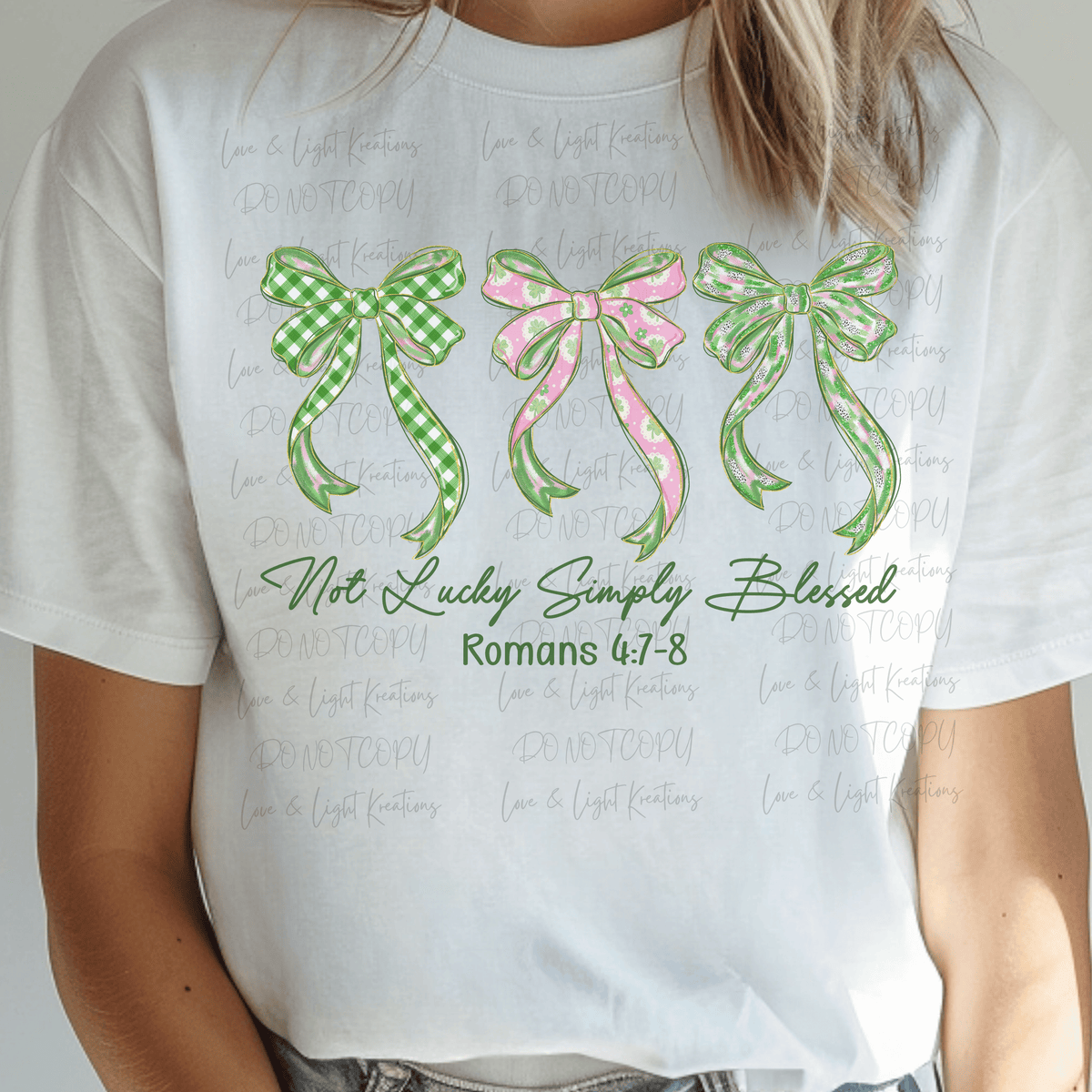 Not Lucky Simply Blessed with St. Patrick's Pattern Bows