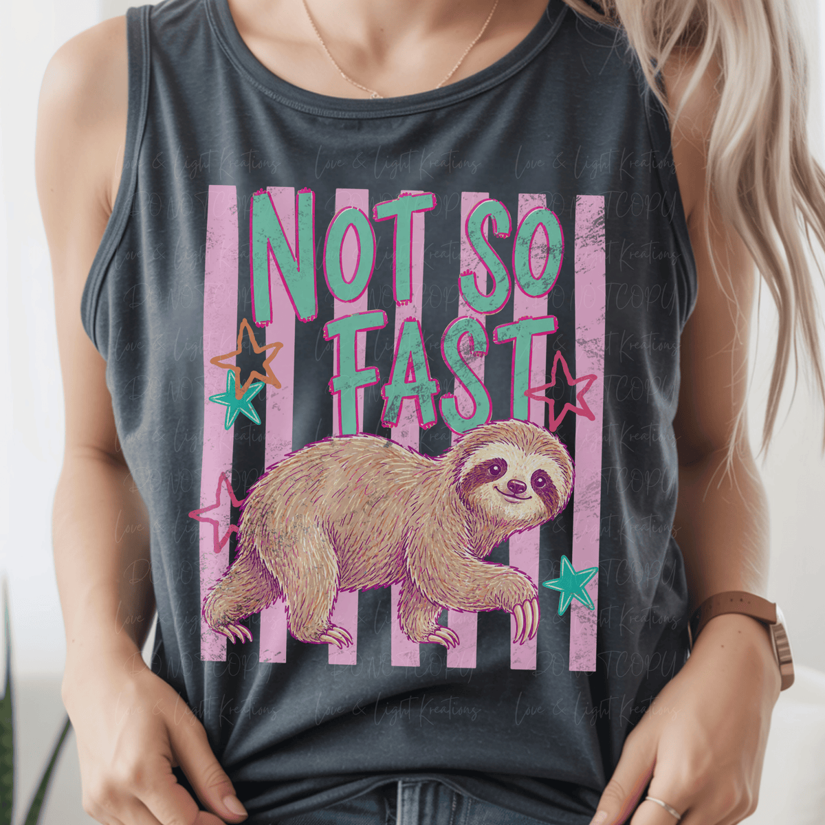 Not So Fast Sloth with Pink Stripes