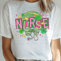 Nurse St. Patrick's Day Paint Stroke Green and Pink