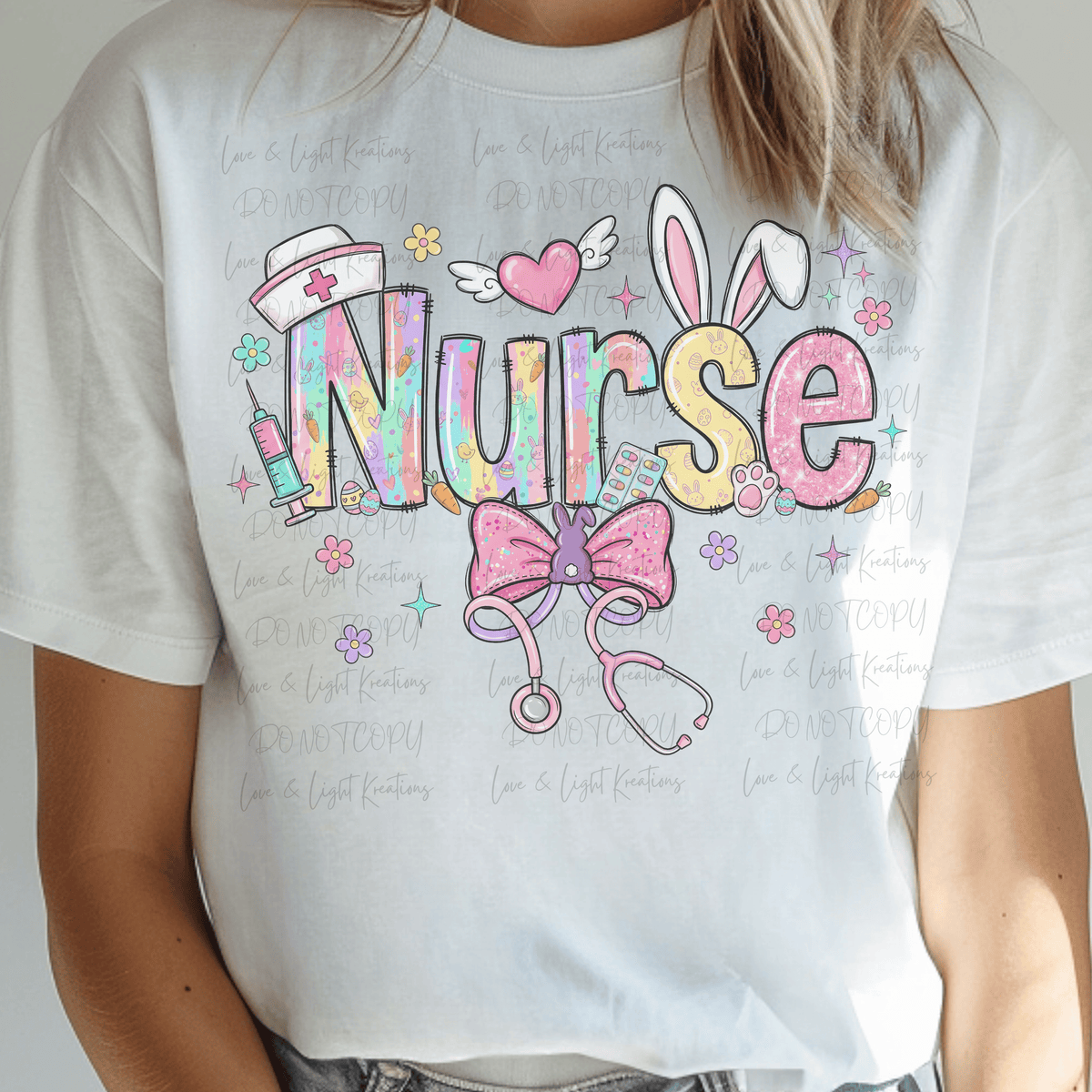 Nurse with Easter Elements and Pastel Colors