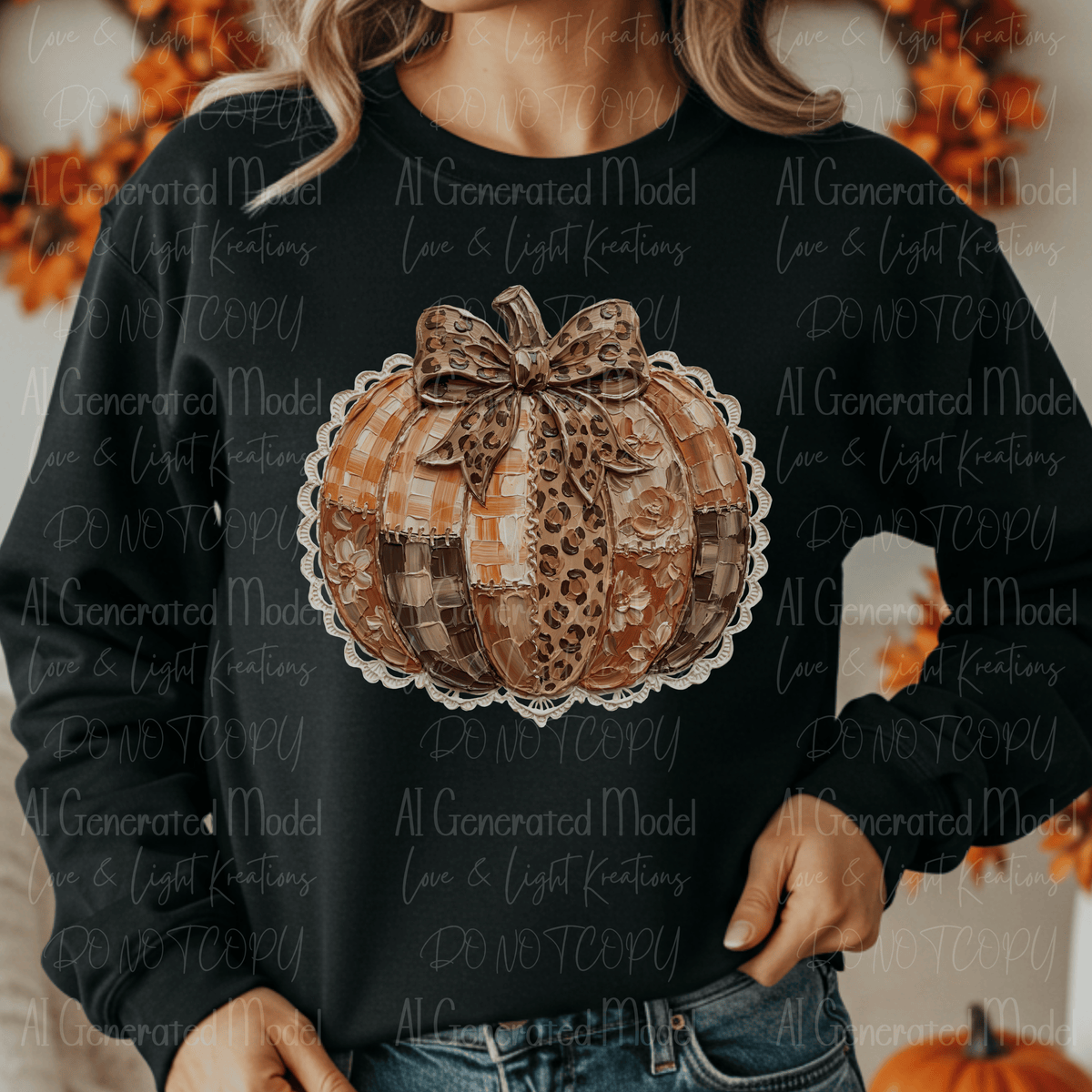 Oil Paint Coquette Bow Pumpkin