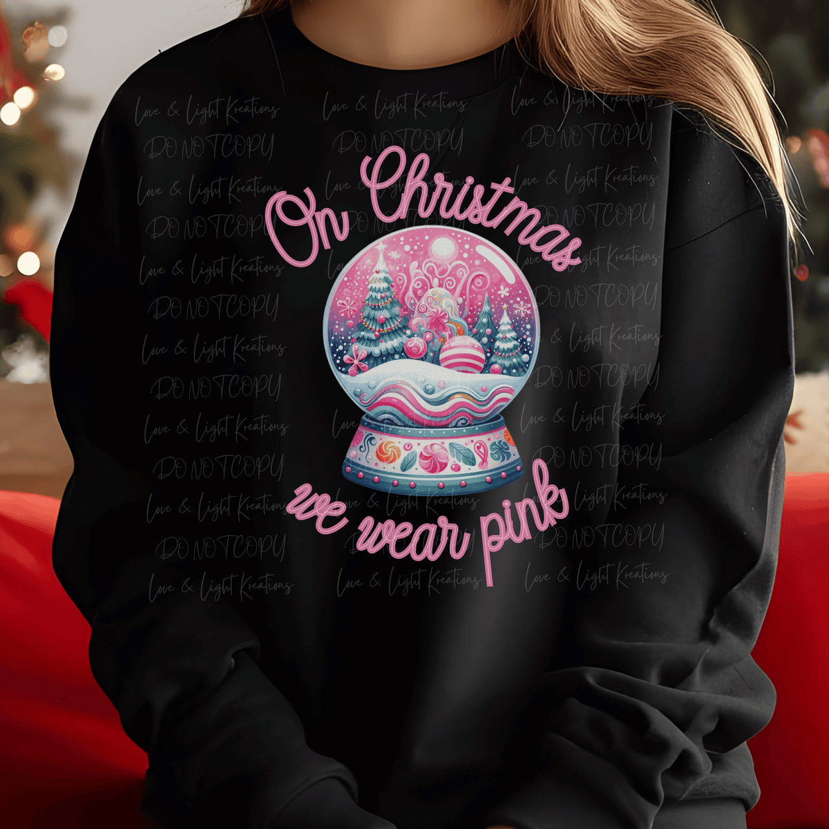 On Christmas We Wear Pink Snow Globe