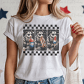 Opossum Eating and Drinking 4th of July Treats Checkered
