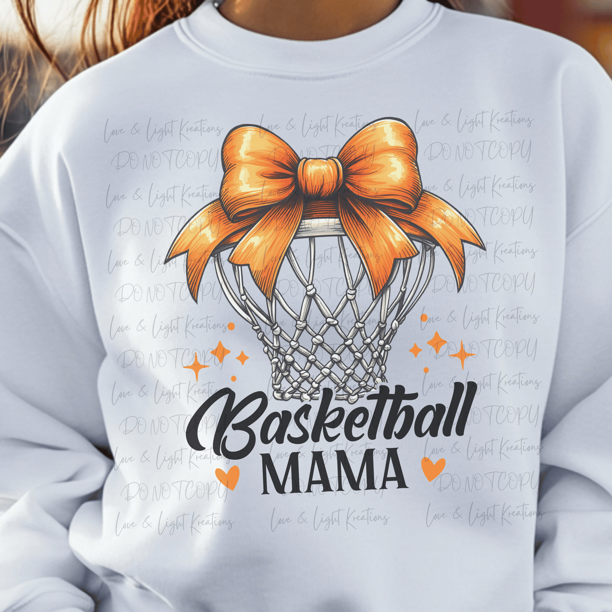 Orange Coquette Bow Basketball Mama