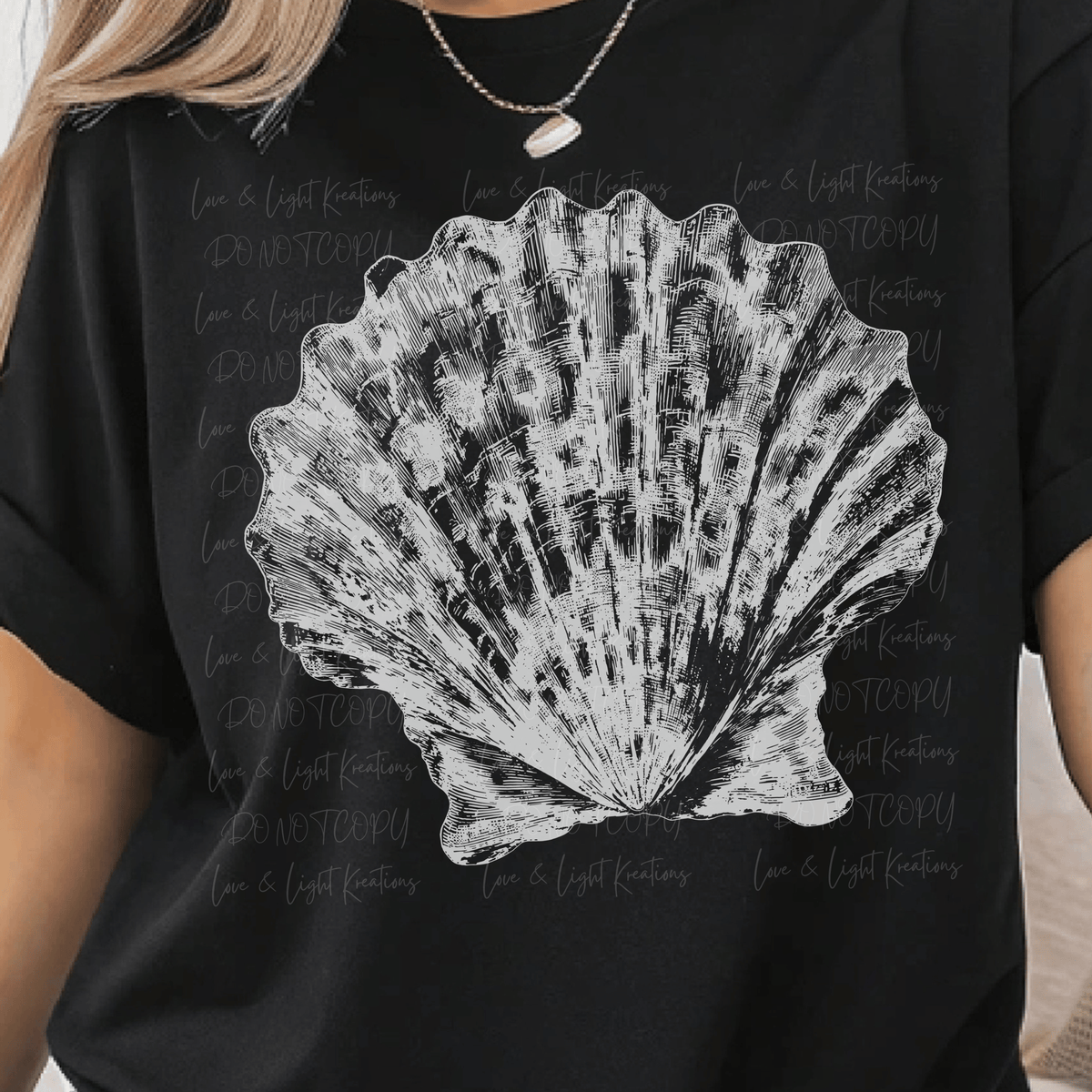Oyster Shell in White Sketch