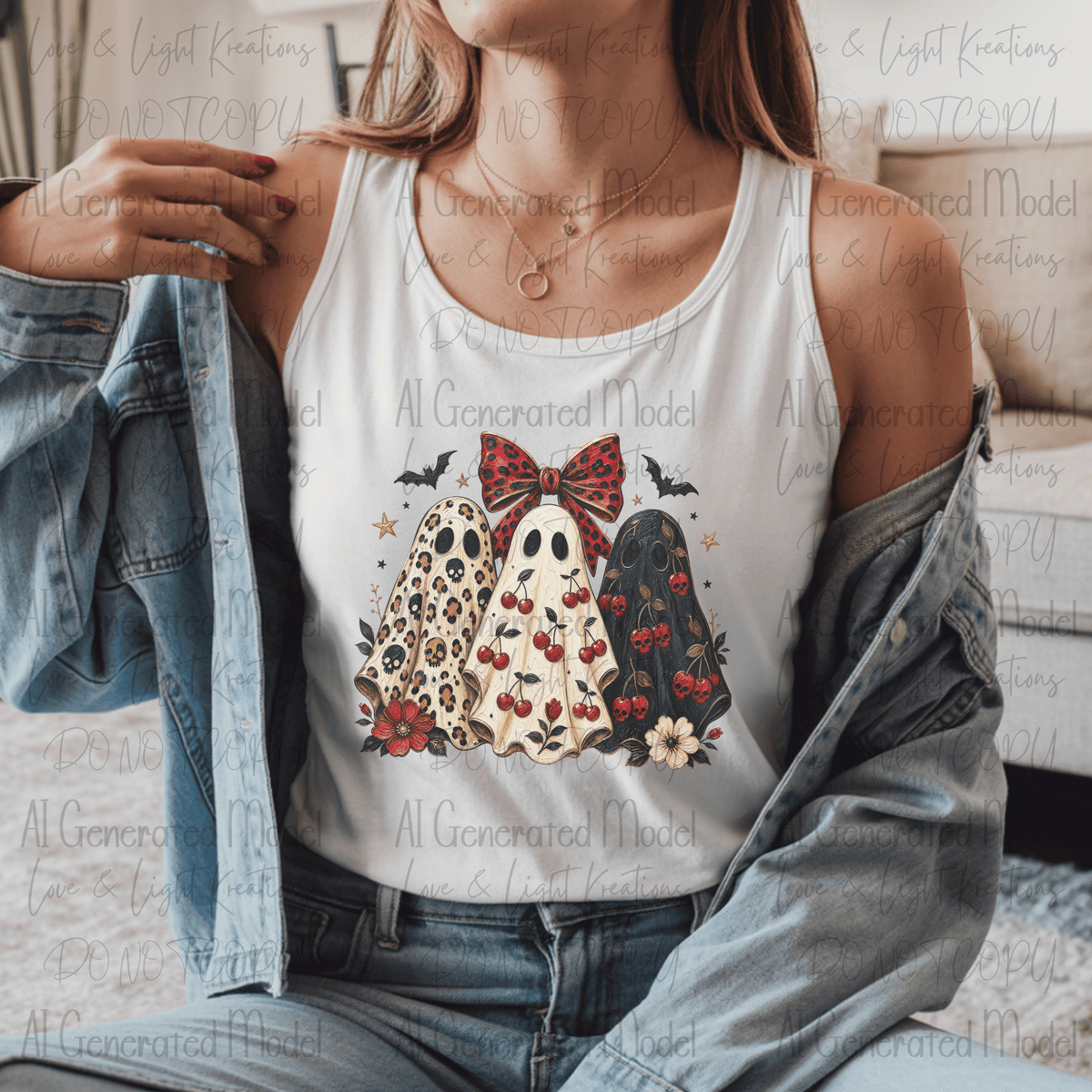 Paint Ghosts Leopard, Cherries, and Skulls