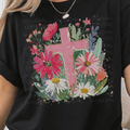 Paint Stroke Cross and Florals