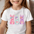 Paint Stroke Easter Bunny Pink, Teal, and Purple