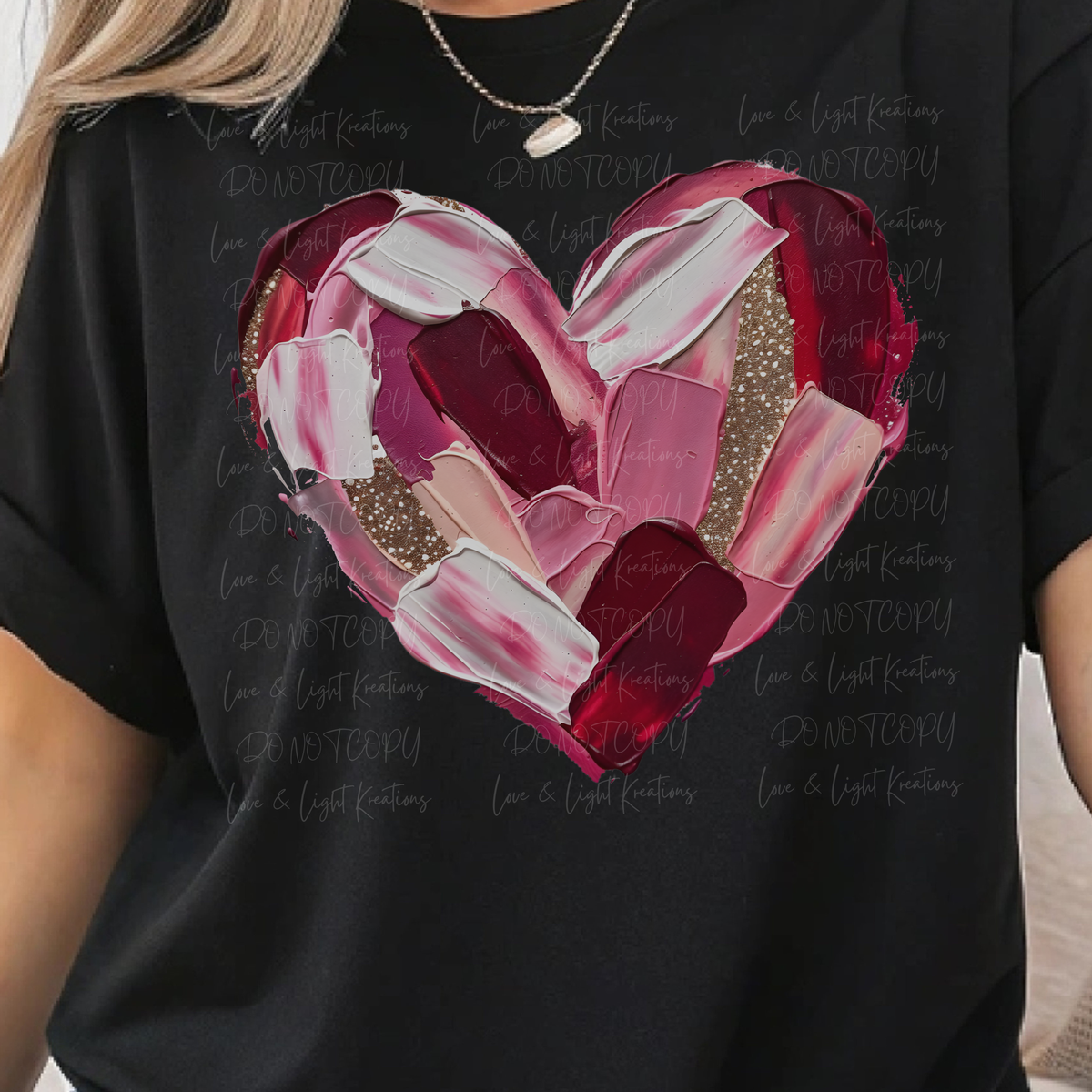 Paint Stroke Faux Glitter Heart