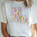 Paint Stroke Mardi Gras Louisiana State Outline with Bow