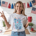 Paint Stroke Statue of Liberty Red and Blue