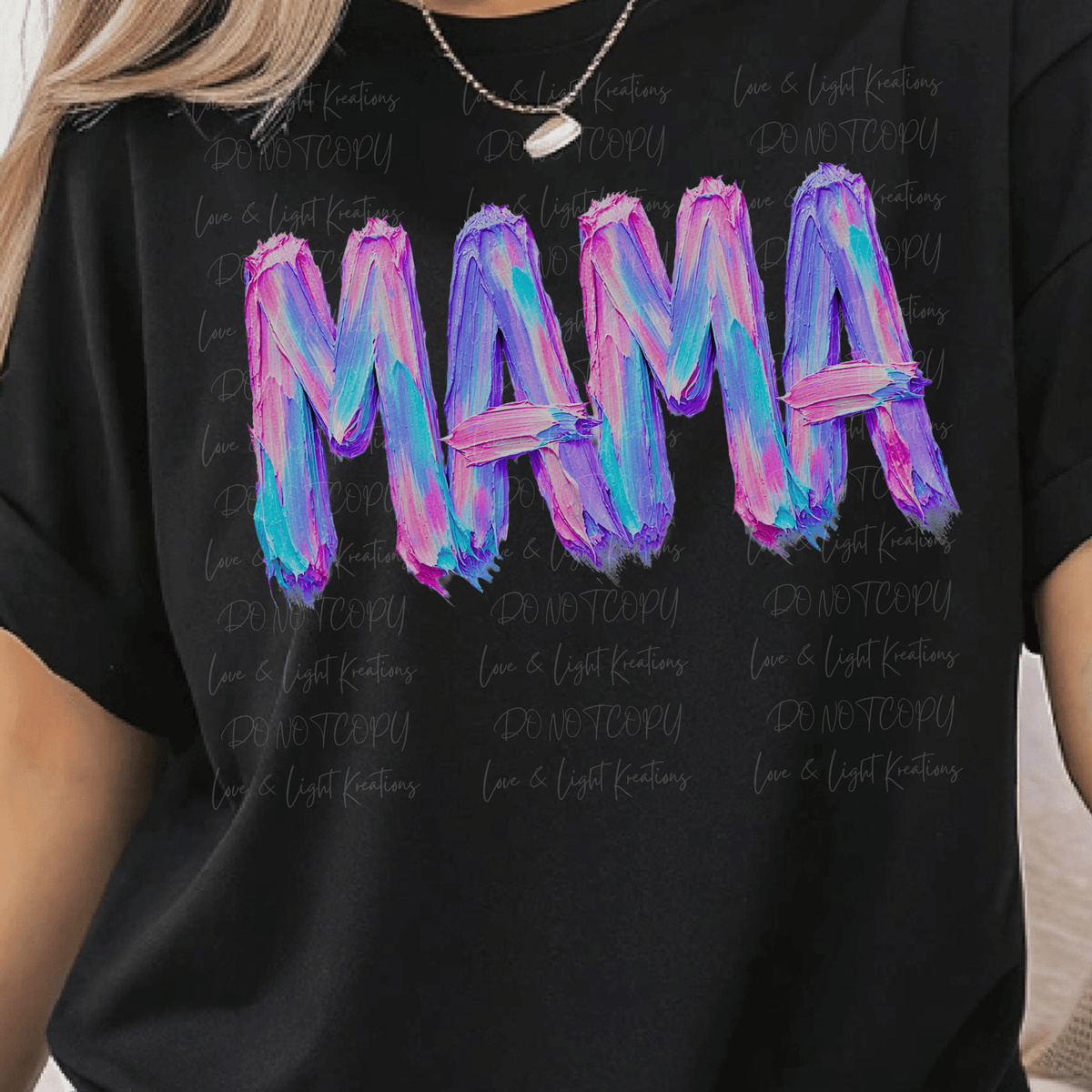 Paint Strokes Mama Blue, Purple, Pink and Teal