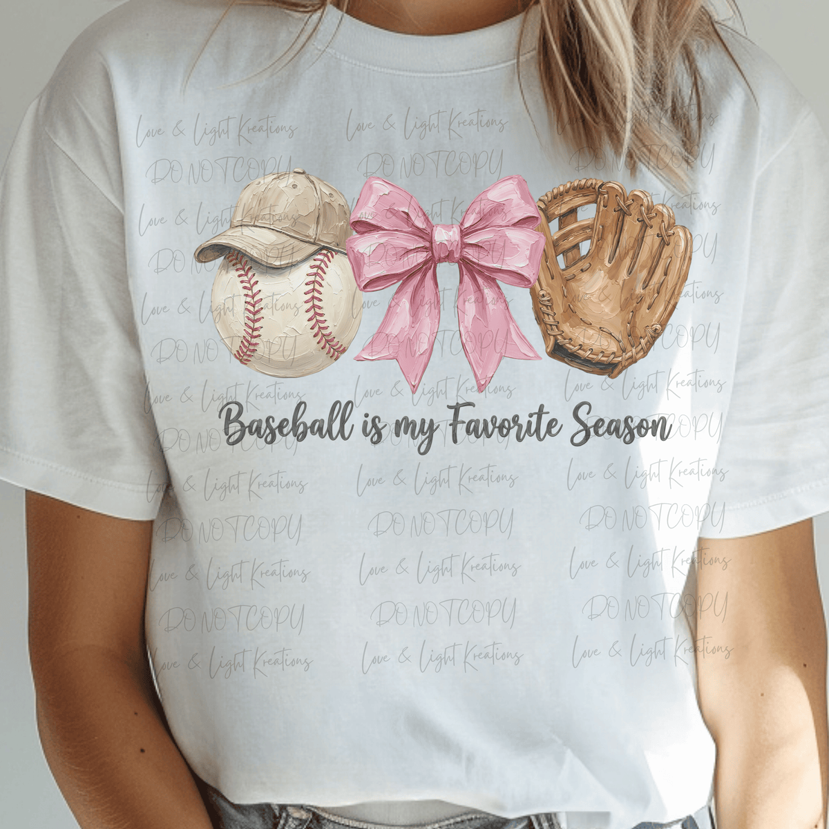 Painted Baseball is My Favorite Season with Ball, Bow and Glove