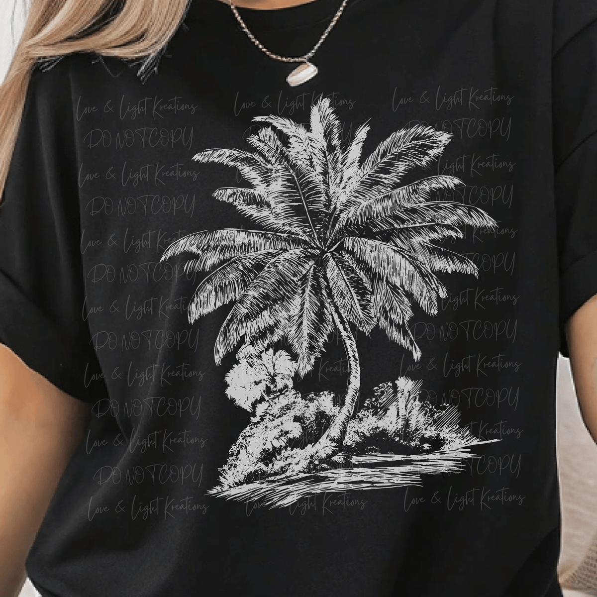 Palm Tree White Sketch