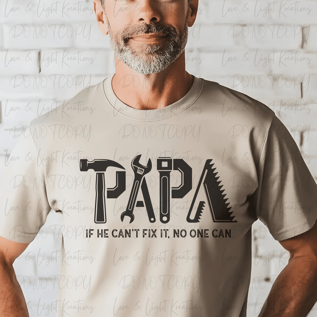Papa If He Can't Fix It, No One Can with Tools Black