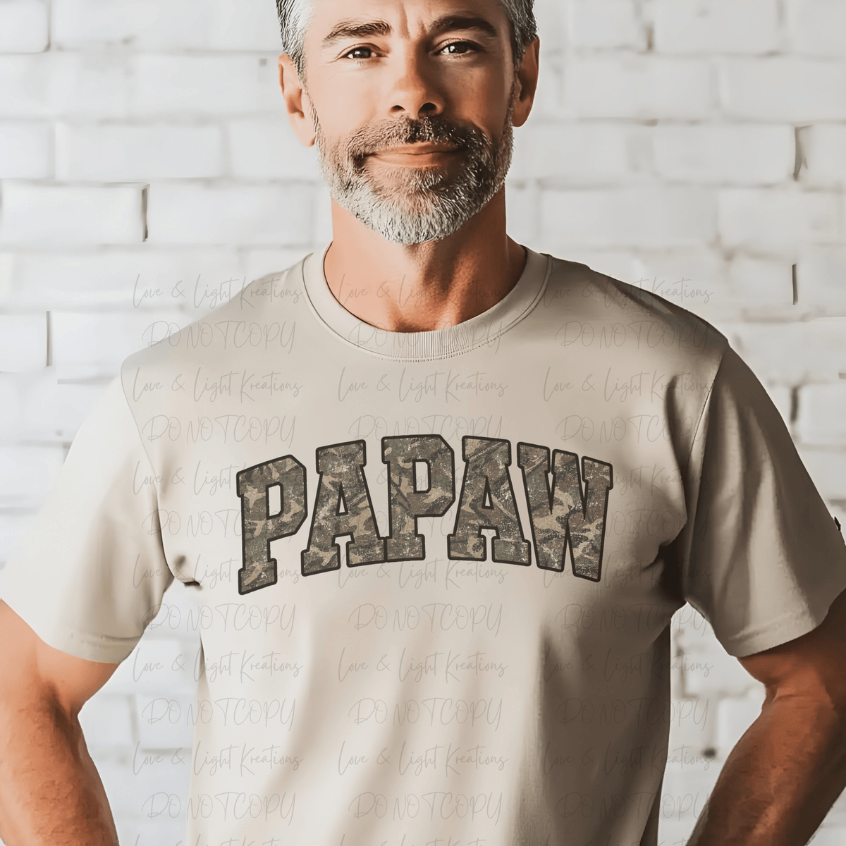 Papaw Arched Camo Pattern with Black Outline