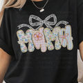 Pastel Floral Mama with Faux Lace Bow