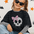 Patchwork Floral Skull Pink Bow