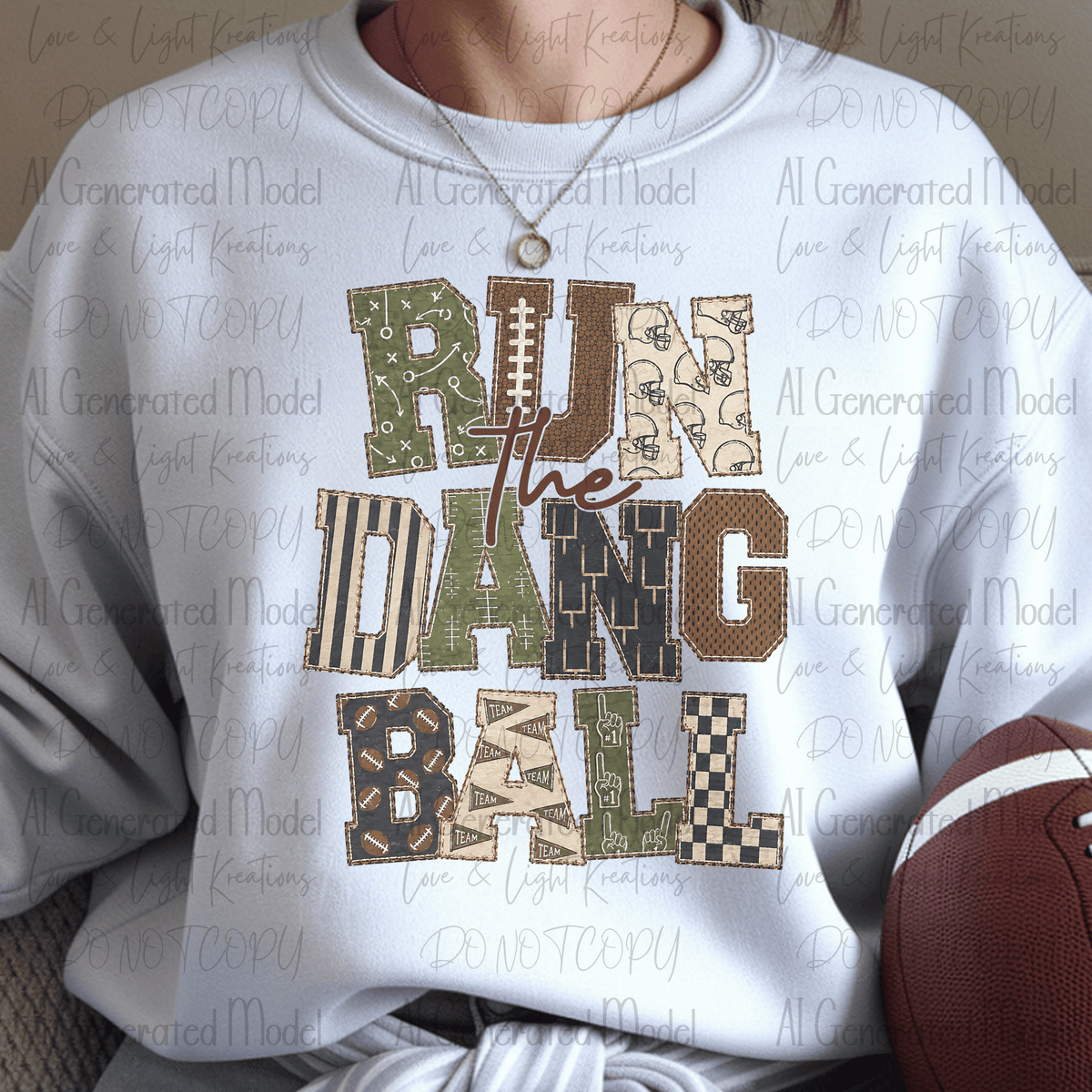 Patchwork Run the Dang Ball Brown