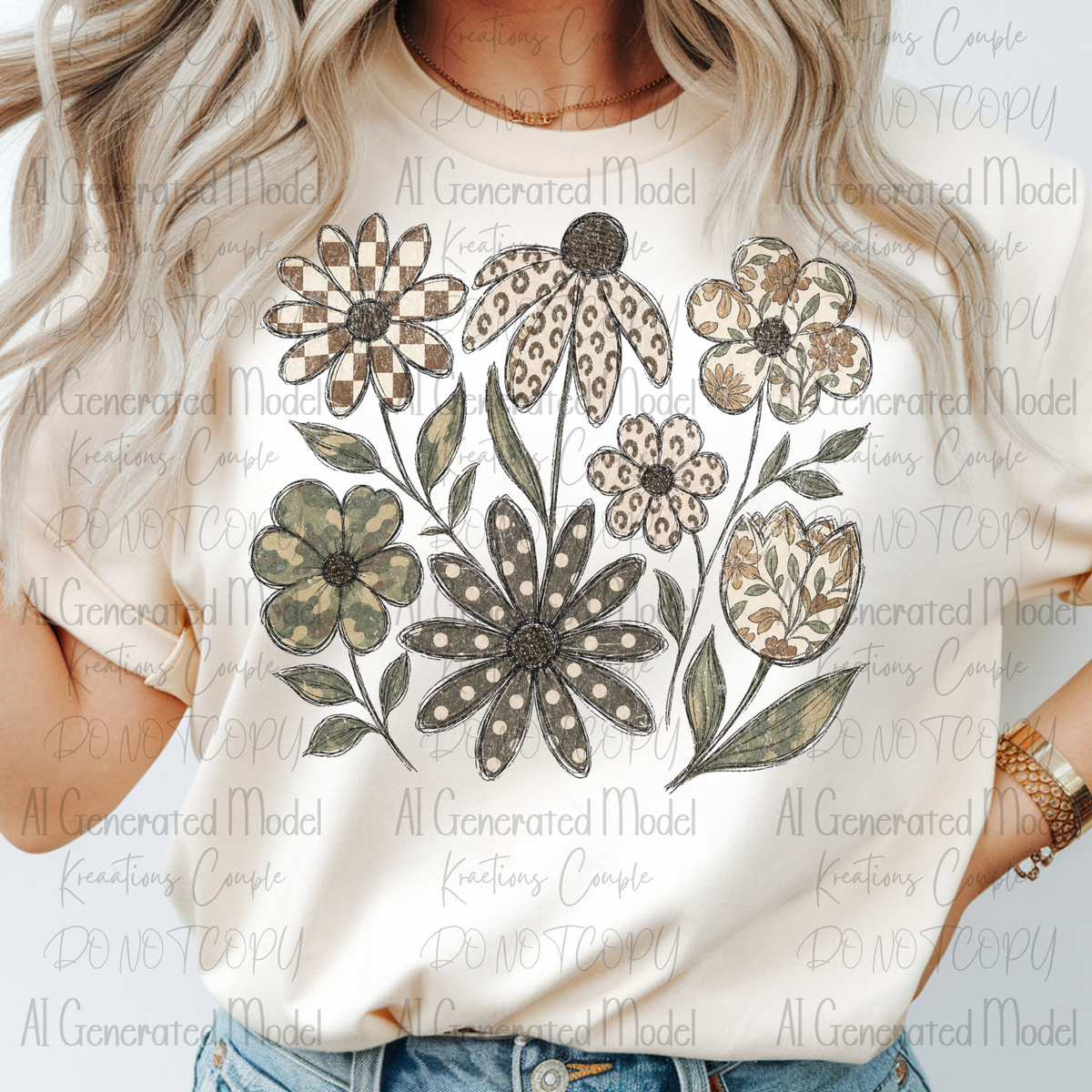 Patterned Boho Flowers