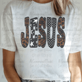 Patterned Varsity Letters Jesus