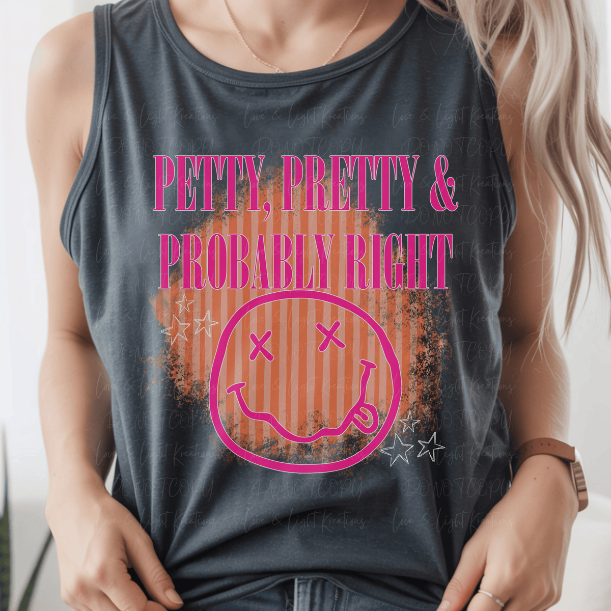 Petty Pretty and Probably Right Pink with Orange Stripes