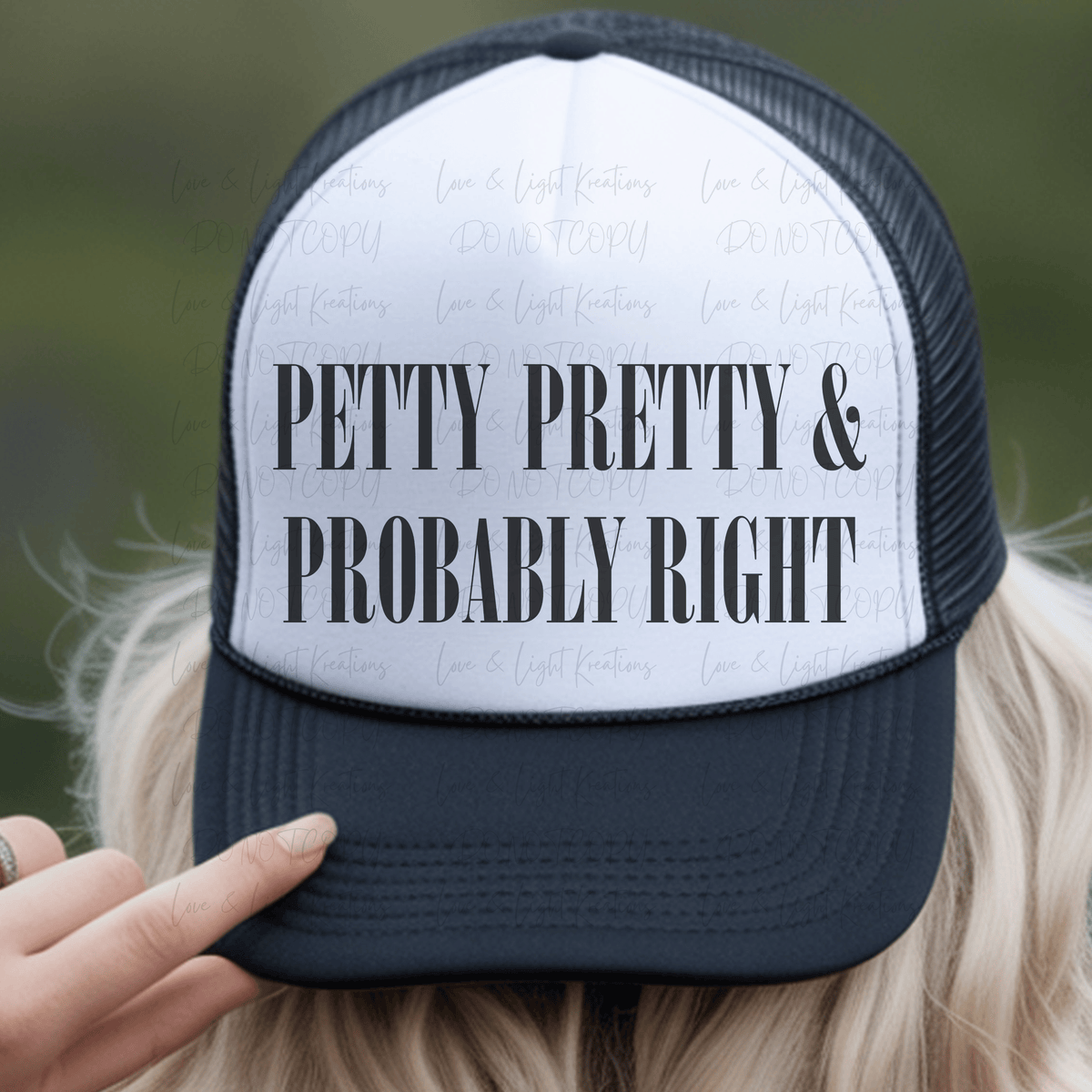 Petty and Probably Right Black with Black Outlines