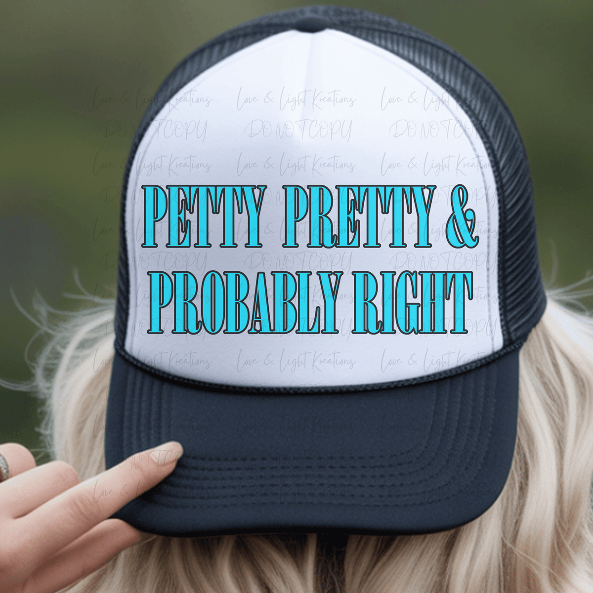 Petty and Probably Right Blue with Black Outlines