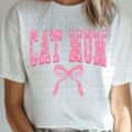 Pink Cat Mom with Pink Coquette Bow