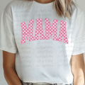 Pink Checkered Mama Distressed