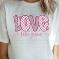 Pink Checkered and Heart Leopard Print Love like Jesus