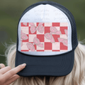 Pink Coquette Bows on Checkered Background