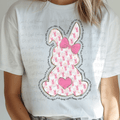 Pink Easter Bunny Pattern with Easter sayings