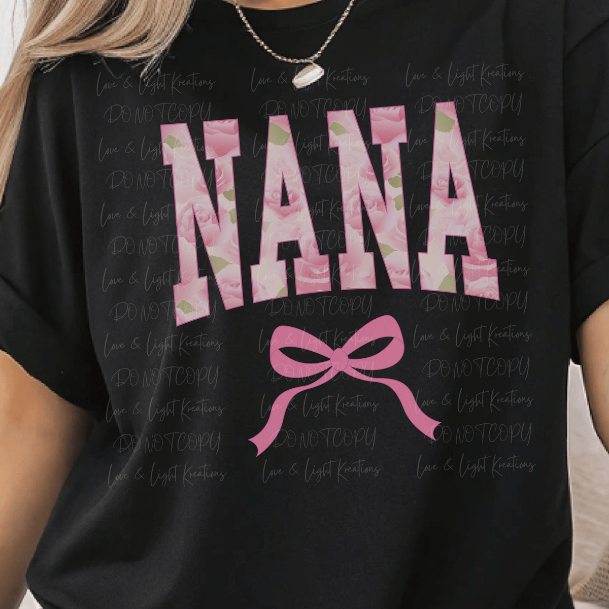 Pink Flower Nana with Pink Coquette Bow