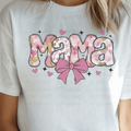 Pink Heart Print Mama with Bow