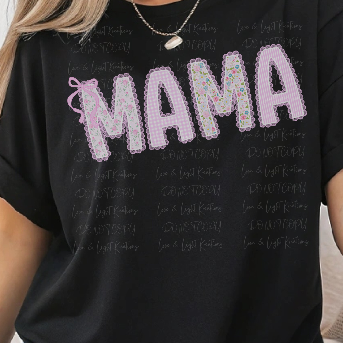 Pink Lace Mama with Floral and Patterns