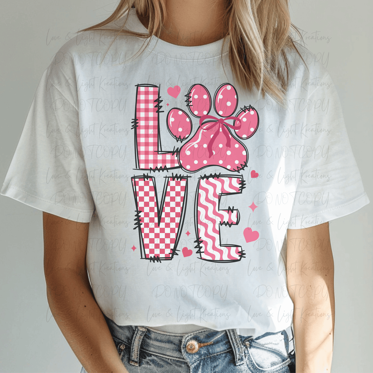 Pink Love with Polka Dot Paw Print