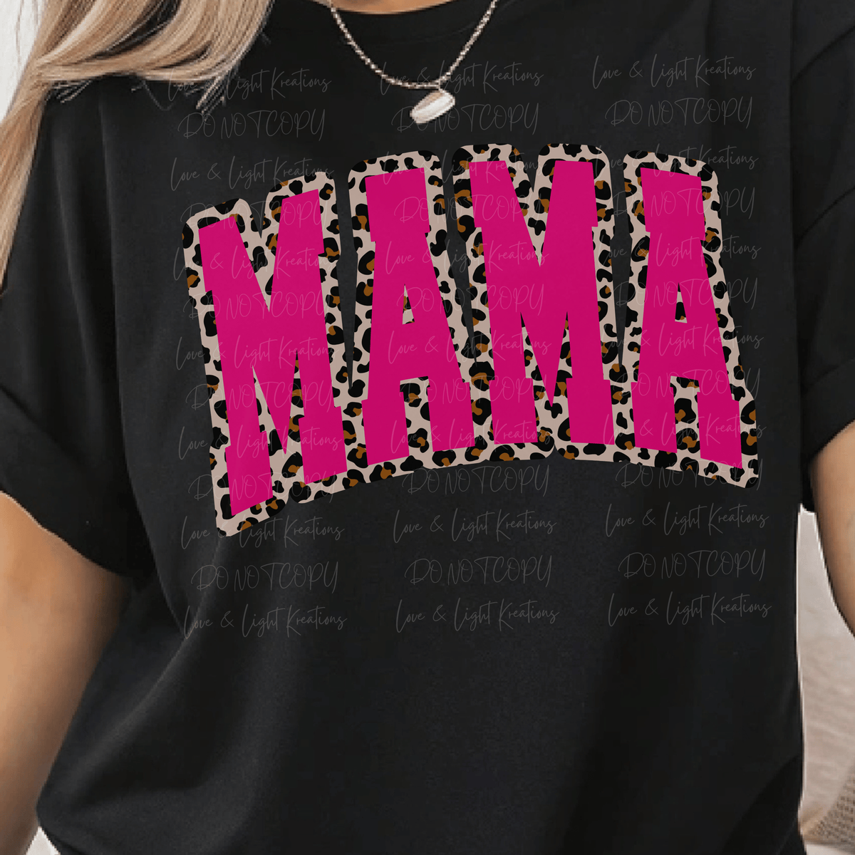 Pink Mama with Leopard Print Outline