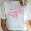Pink Scrip Nan with Butterfly and Flowers