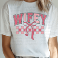 Pink Wifey with Checkered and Bow