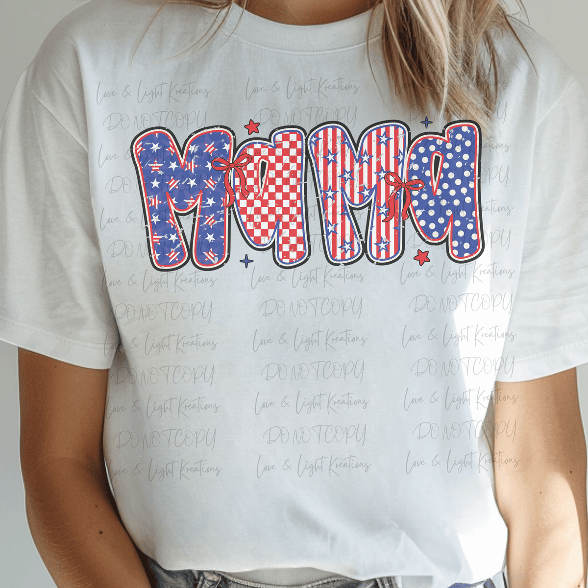 Preppy American Mama Distressed