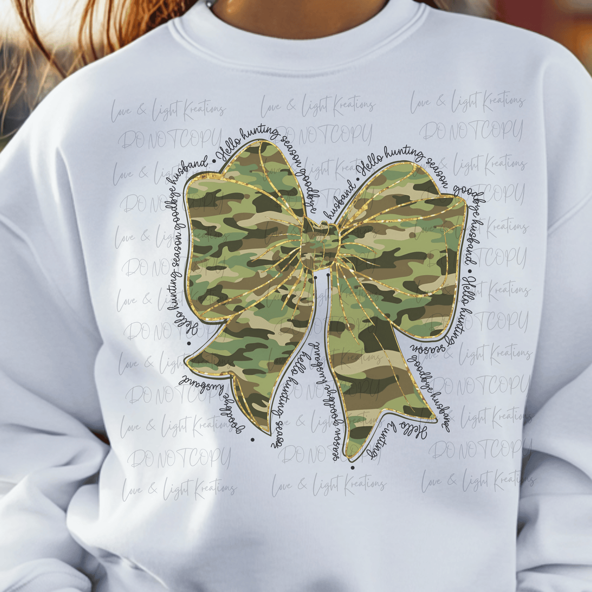 Preppy Coquette Bow Hello Hunting Season Goodbye Husband