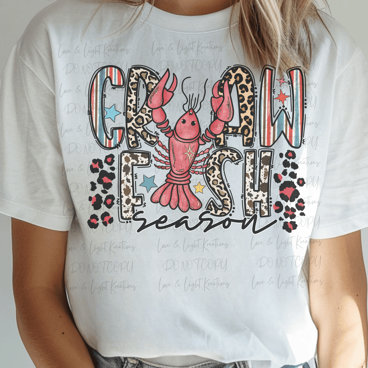 Preppy Crawfish Season with Leopard Print and Stripes