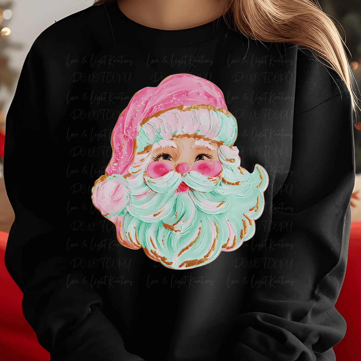 Preppy Faux Paint Santa
